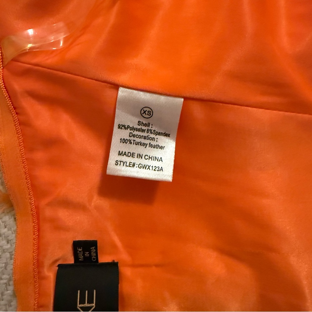 Fashion Nova Orange Feather Crop Top Size XS - Picture 8 of 8